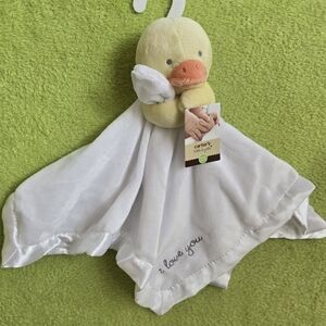 NWT VHTF MINT Baby GIRL YELLOW DUCKY Security Blanket I LOVE YOU (Q10)